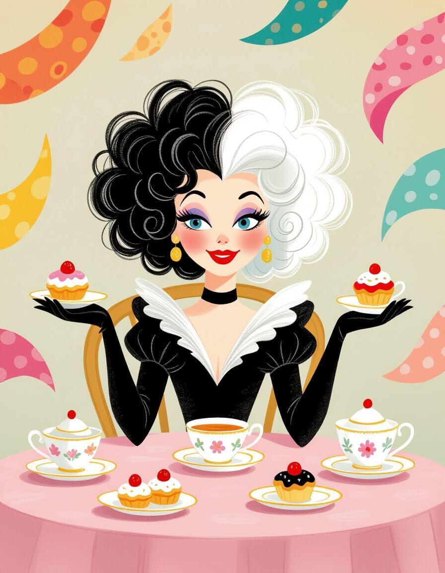 Cruella De Vil Hosts Whimsical Tea Party in Children's Book ...