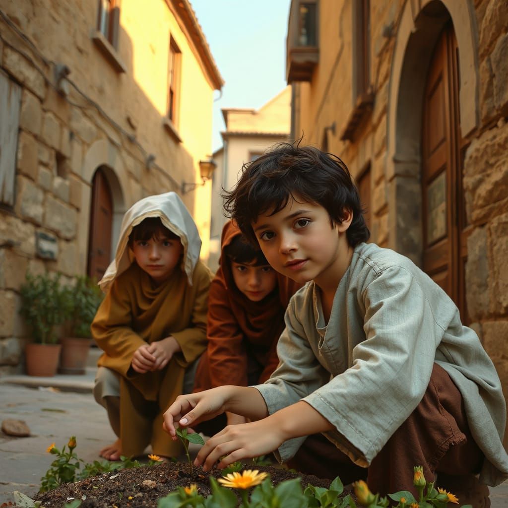 Ethereal Jesus in Nazareth's Golden Light