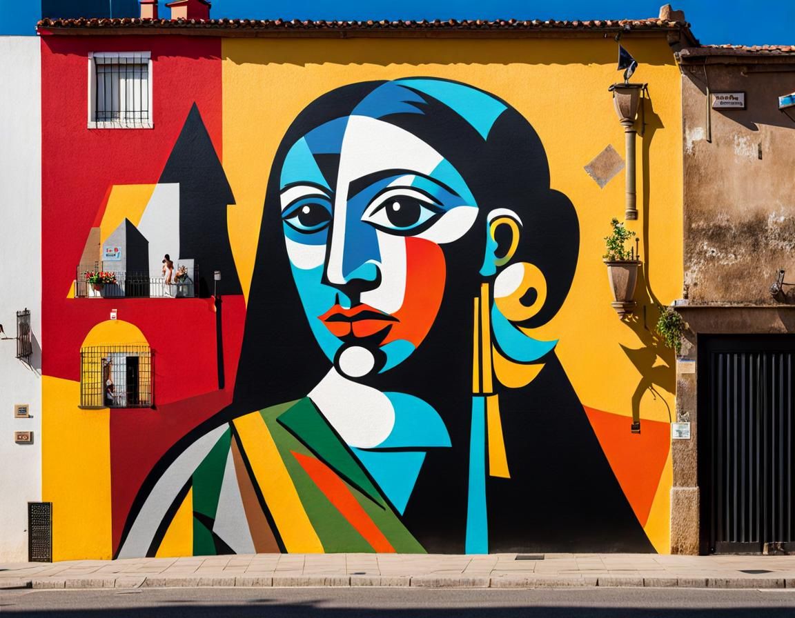 Picasso and Banksy Style Street Art Mural