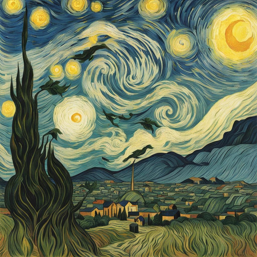 Abstract Impressionism Inspired by Van Gogh