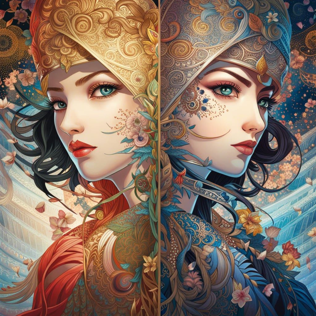 Anime-Style Image of Two Opposing Women