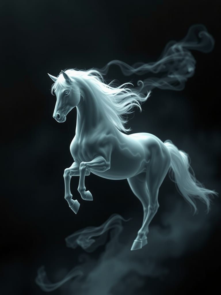 Mystical Smoke Centaur in Dark Void