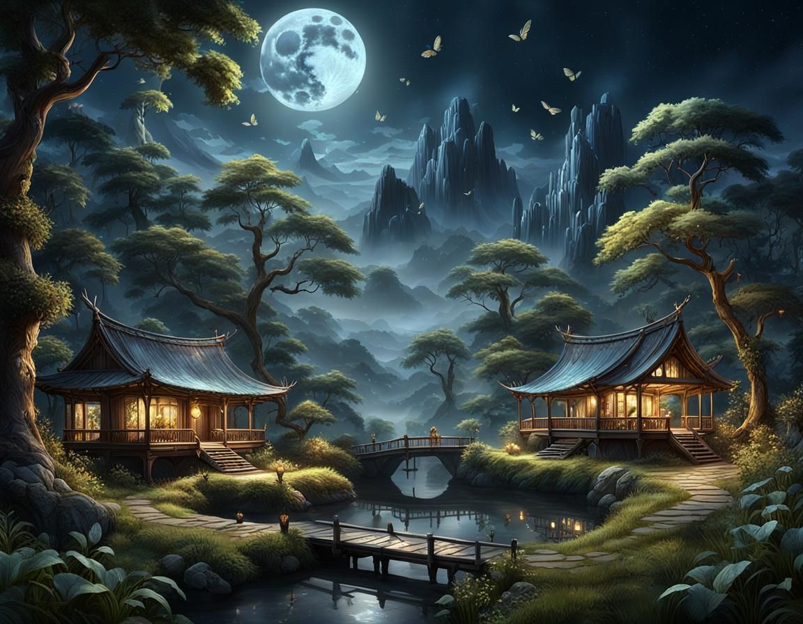 The enchanting whispers of nature in the moonlight are a sym...