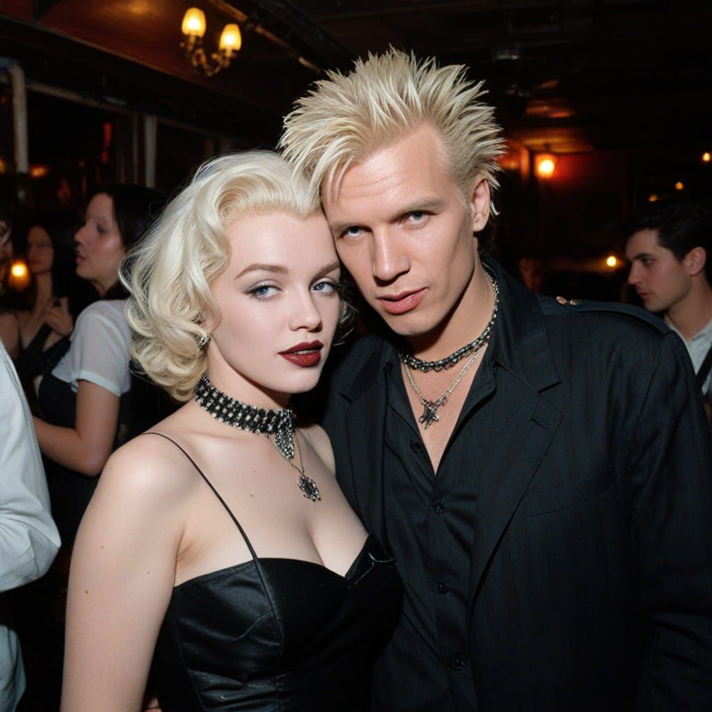 Gothic Marilyn Monroe Slow Dances with Dark Haired Boyfriend...
