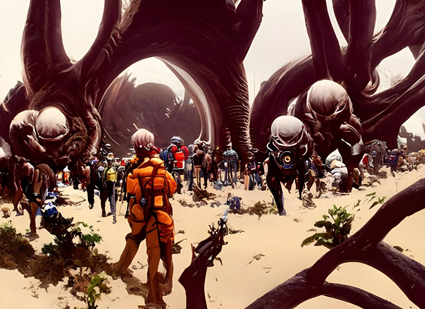 Planet-X Native Encounter in Manga Fantasy Style