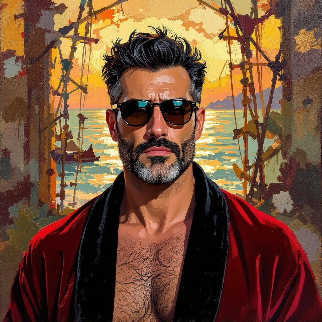 Impressionist Portrait of an Angry Man