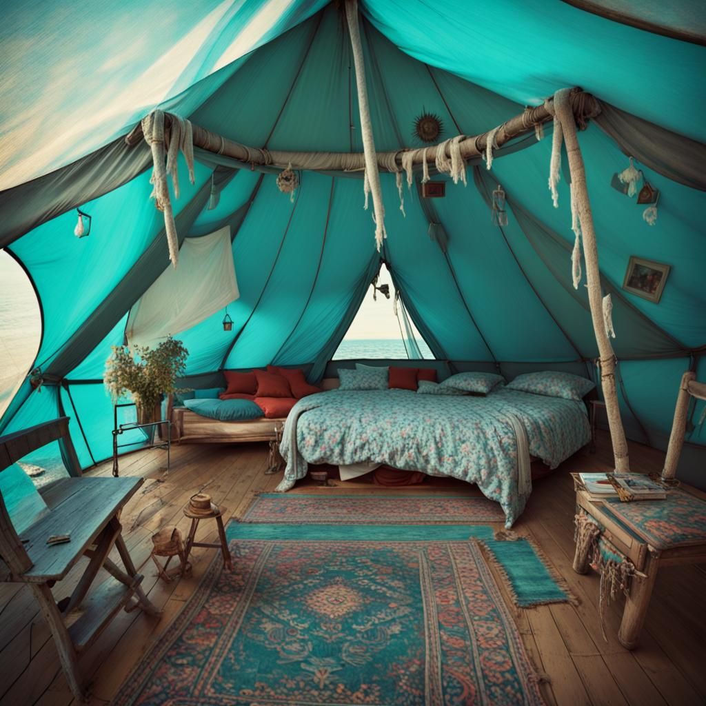 tent at sea from a dream