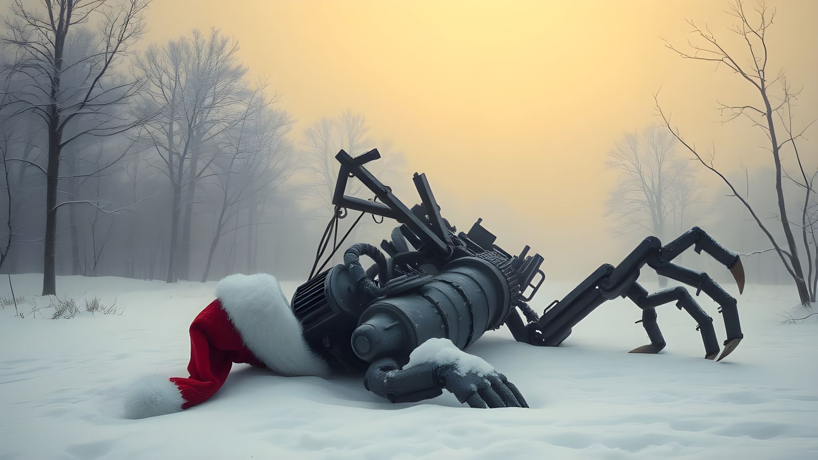 Abandoned Winter Wreckage Haunted by Twisted Christmas Spiri...