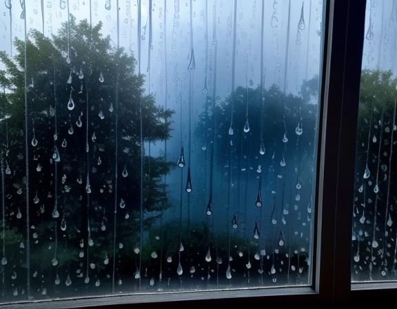 Rainy Day Blues: A Melancholic Window Scene