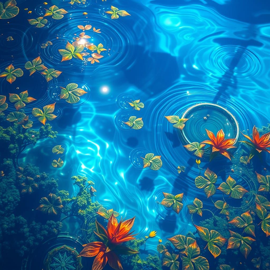 Serene Crystal Clear Water Scene in Unreal Engine 5 Style