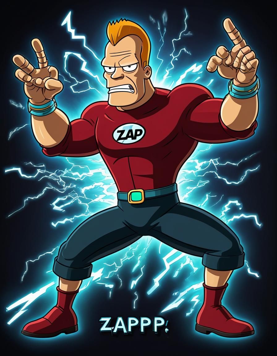 Zapp Brannigan Electrocuted in Futurama Style