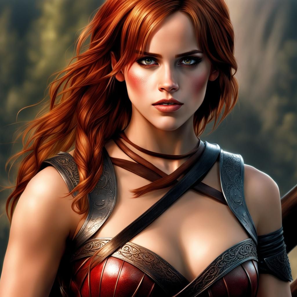 Emma Watson as a Barbarian Warrioress