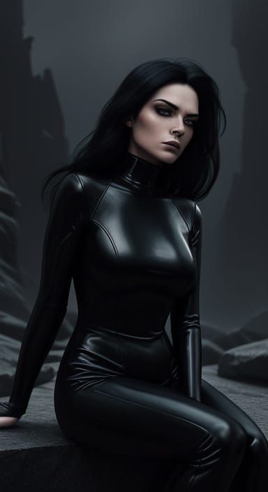 Ethereal Gothic Goddess in Dark Fantasy Setting