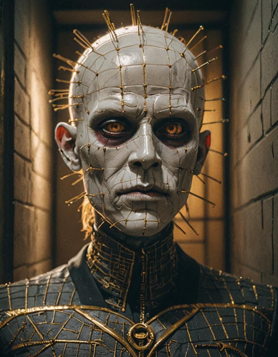 Pinhead in Dark Hallway, Anime-Inspired Fantasy Art