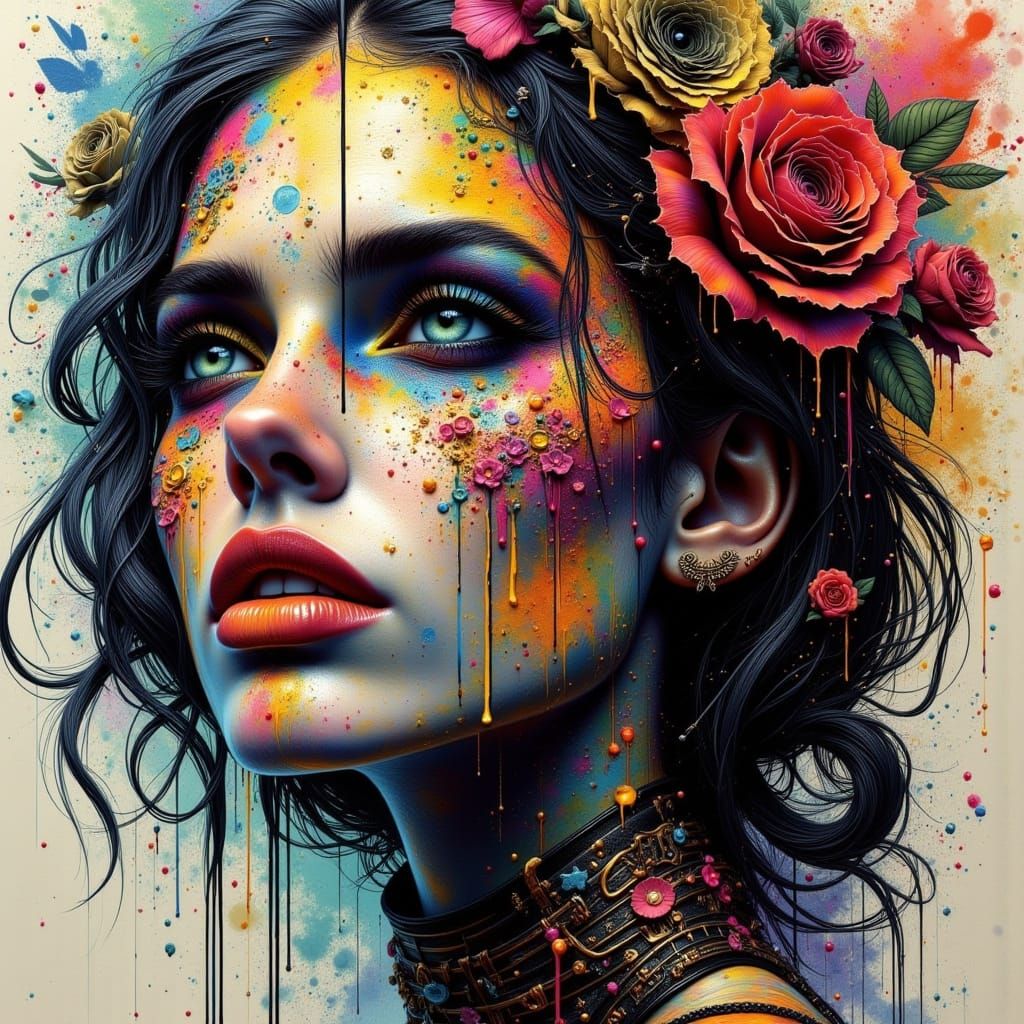 Art Nouveau Punk Graffiti: Light in Her Heart