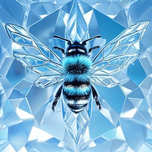 Crystal Bee Frozen in Lattice