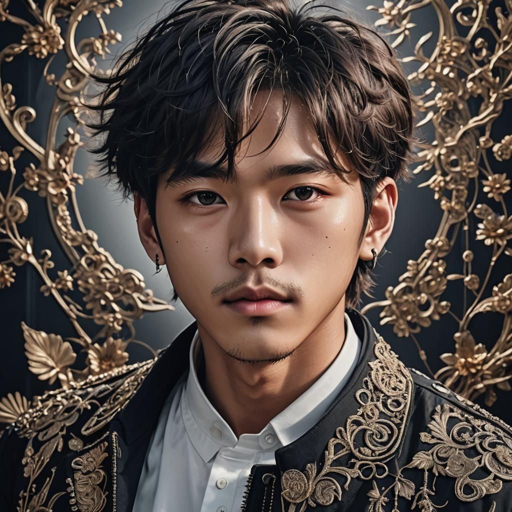 Attractive K-Pop Artist Portrait in Hyperrealistic Style