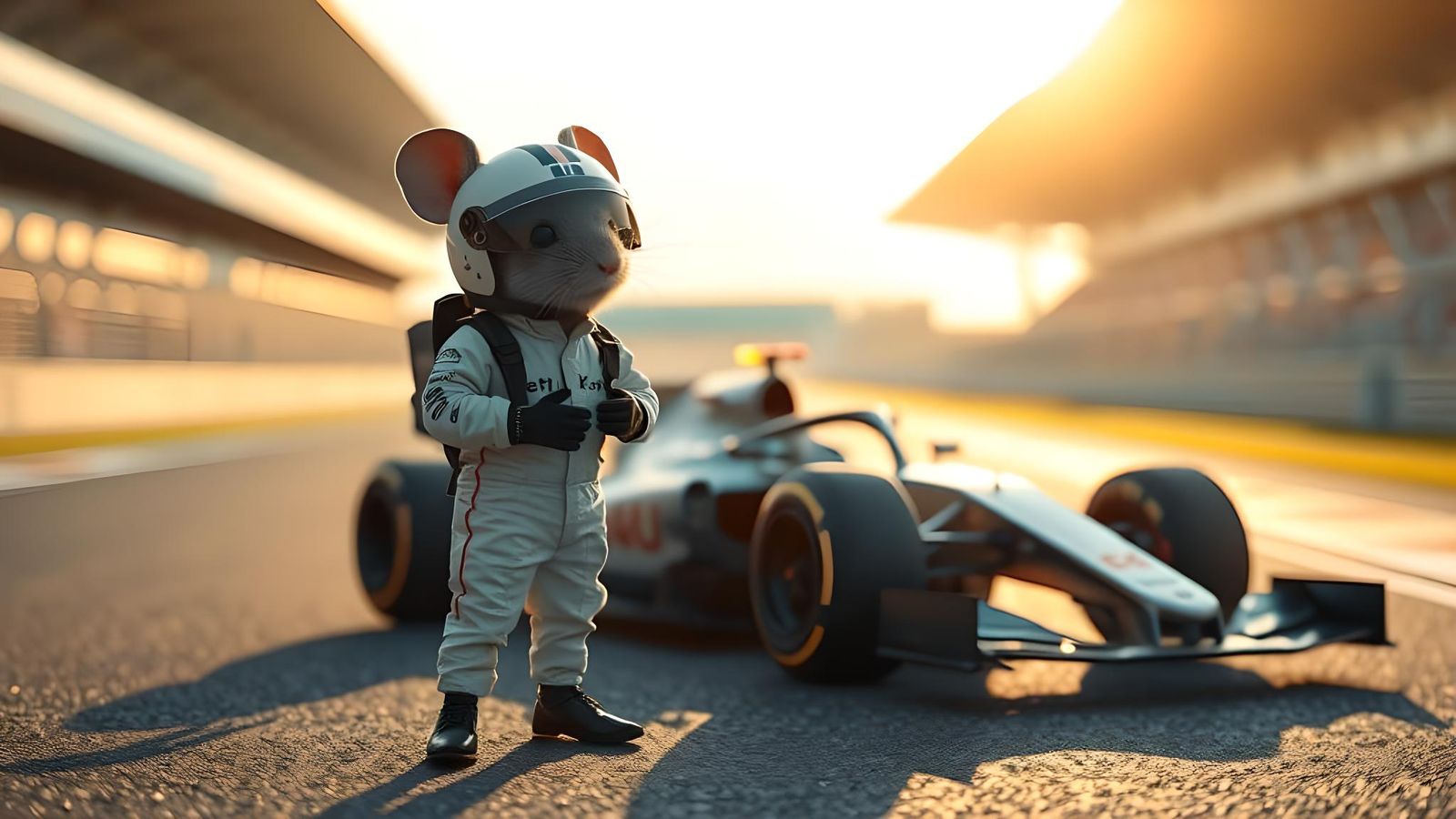 Mouse F1 Driver at the Racetrack