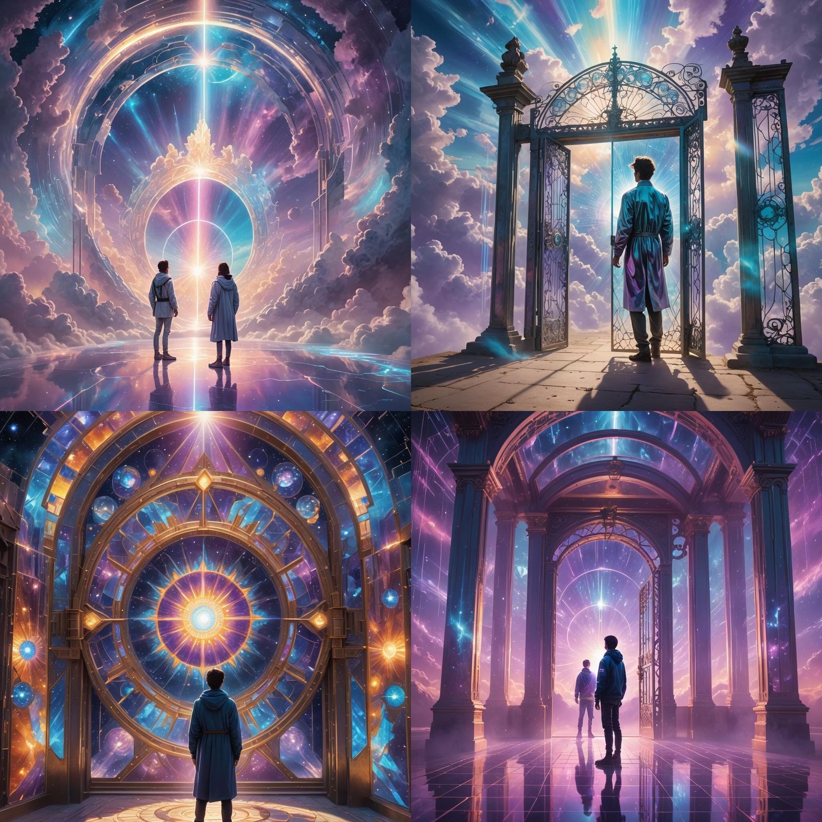 Interdimensional Gate with Mirrored Prism in Laser Light