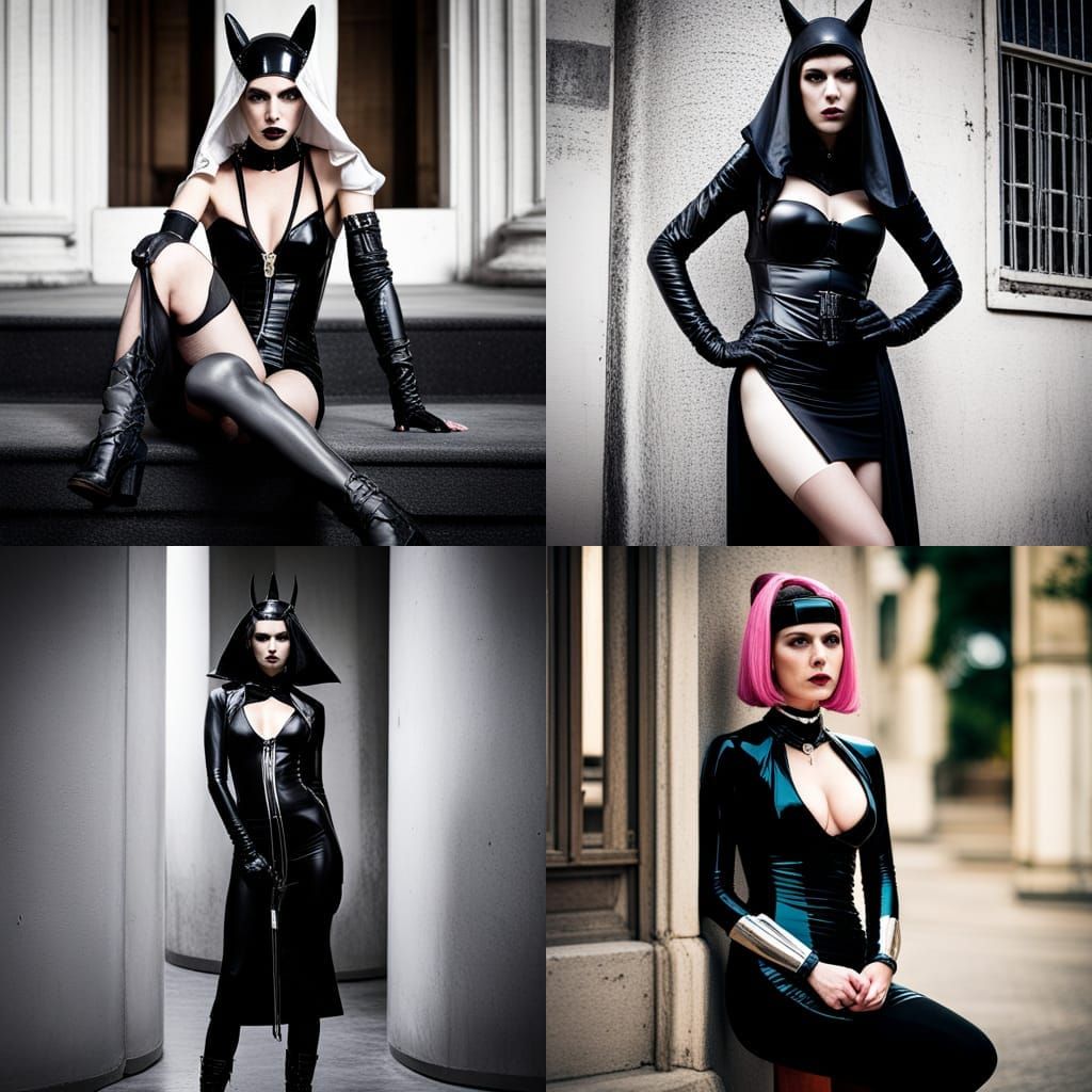 Punk Nun: Female Anubis in Latex