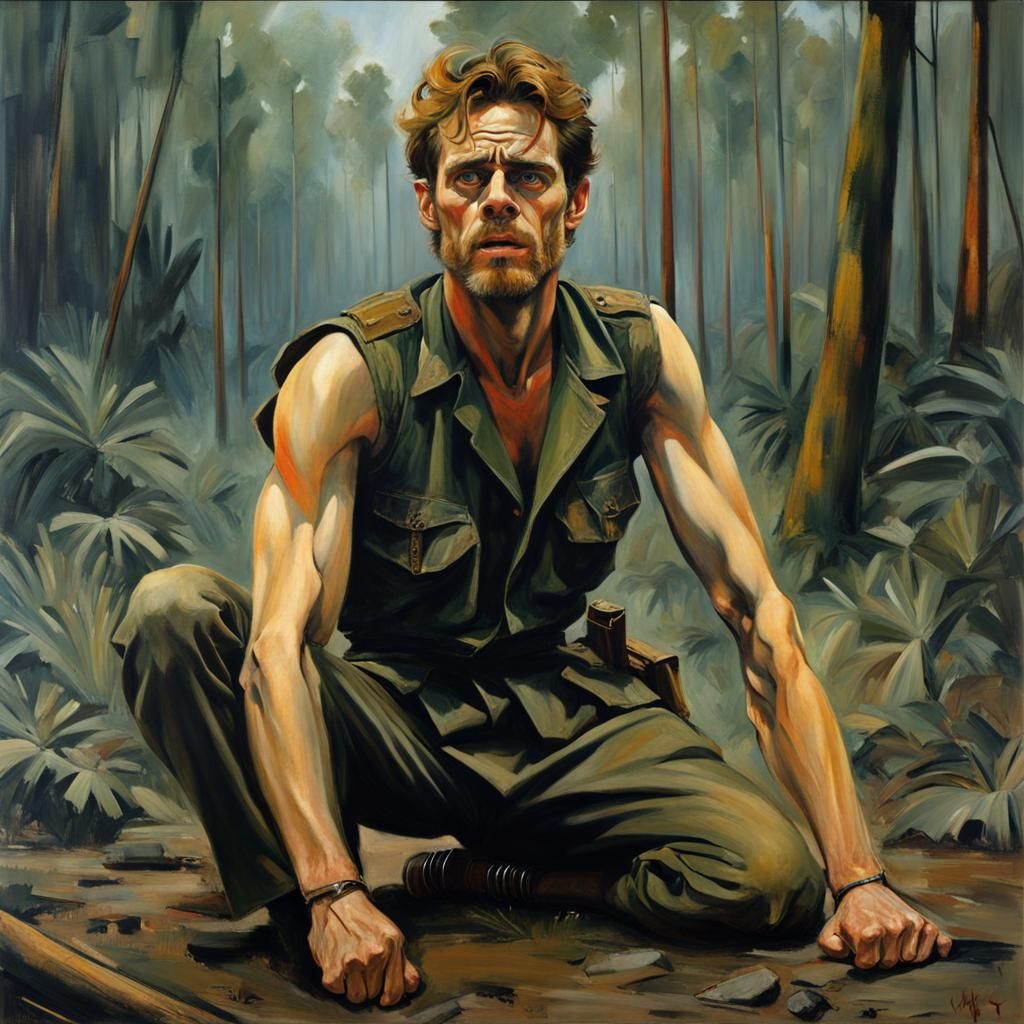 Willem Dafoe as Young Soldier in Jungle, Krohg Style