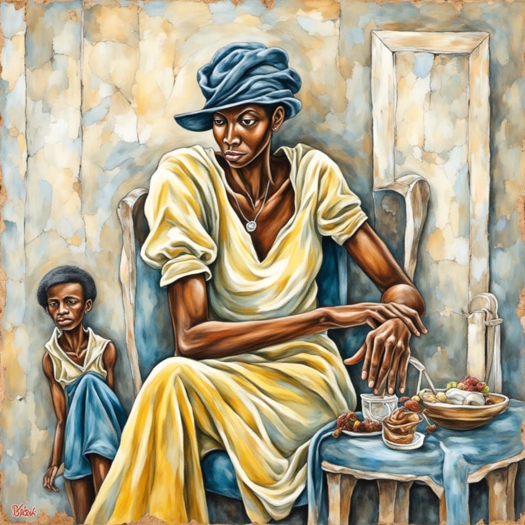 Expressionist Abstract Painting in Neo-Impressionism Style