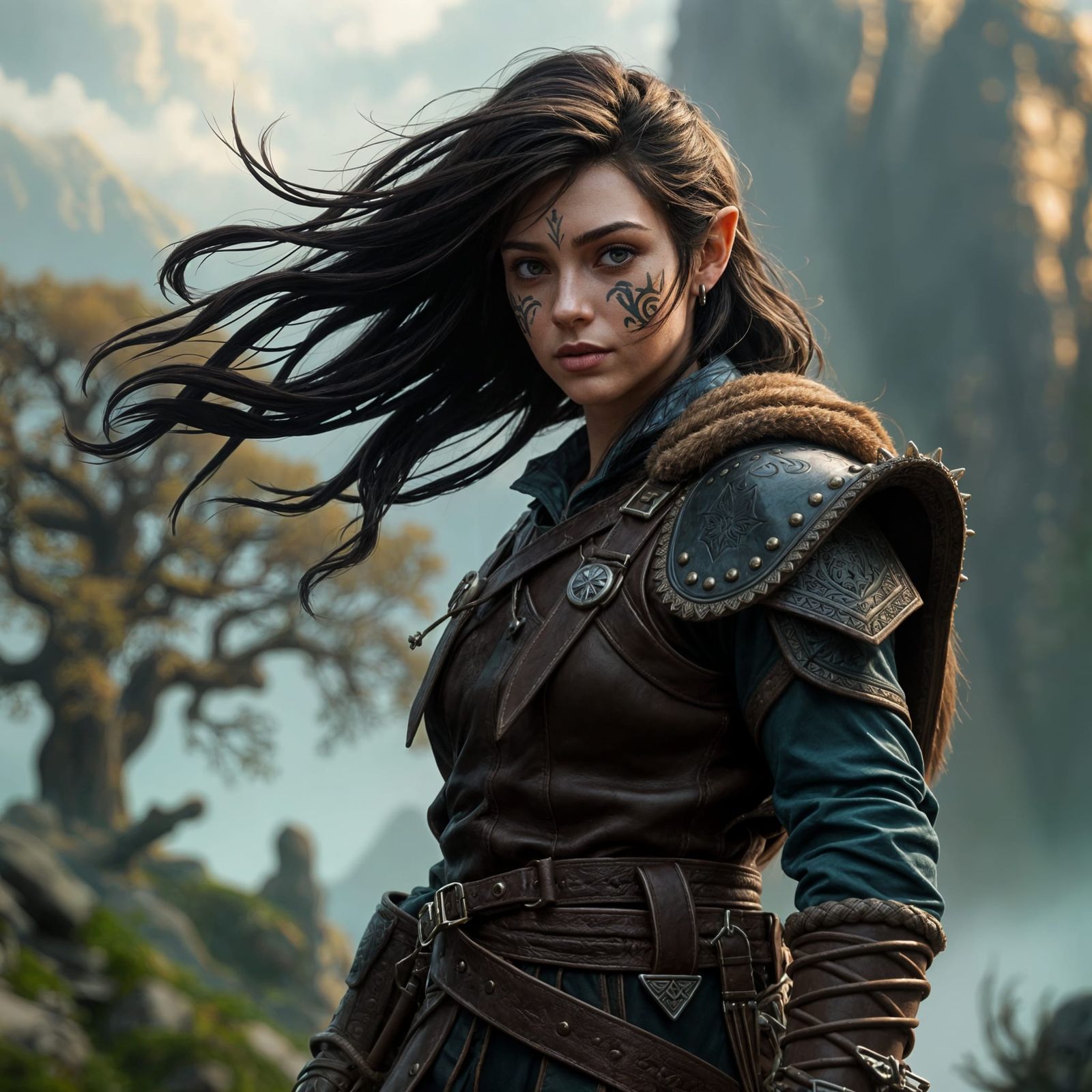 Halfling Ranger Portrait in Hyperdetailed Style