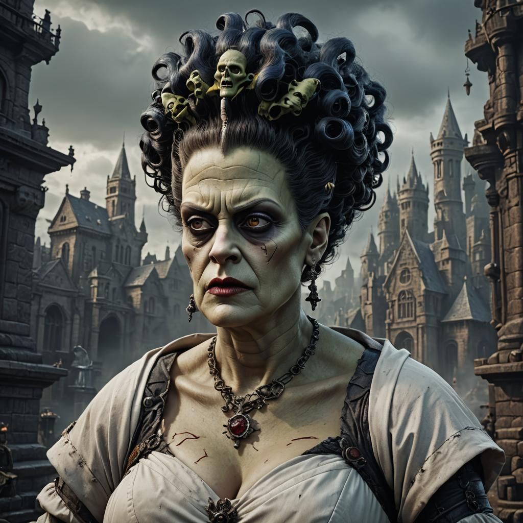 Morbidly Obese Bride of Frankenstein: Detailed Matte Paintin...