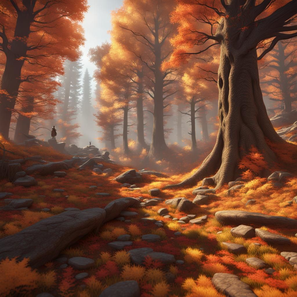 Fantasy Autumn Forest Concept Art