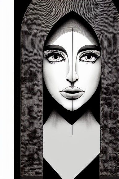 Symmetrical Face: Hyperrealistic Portrait of a Woman