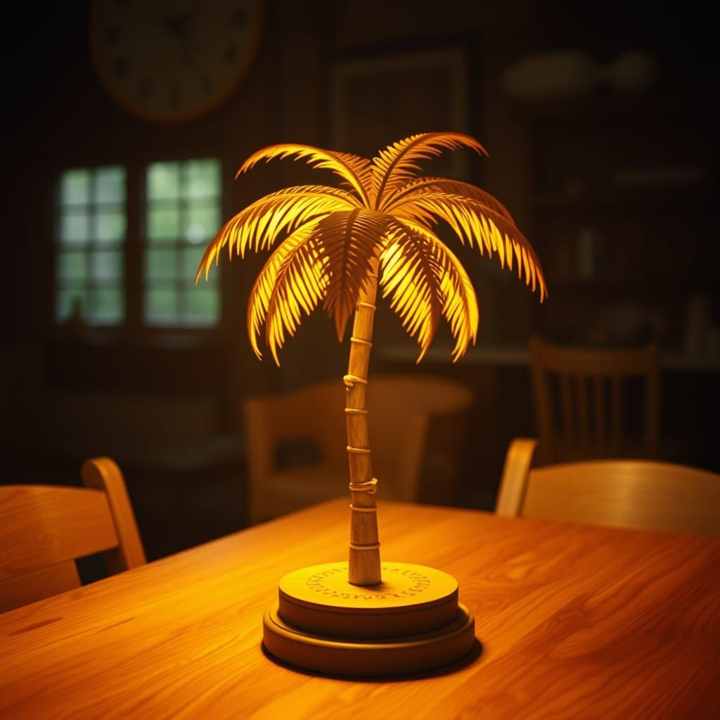 Palm Tree Lamp Illuminates Artisan Table
