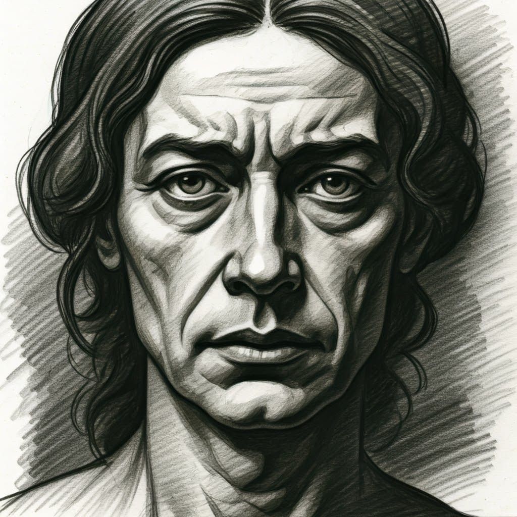 Dramatic Charcoal Portrait