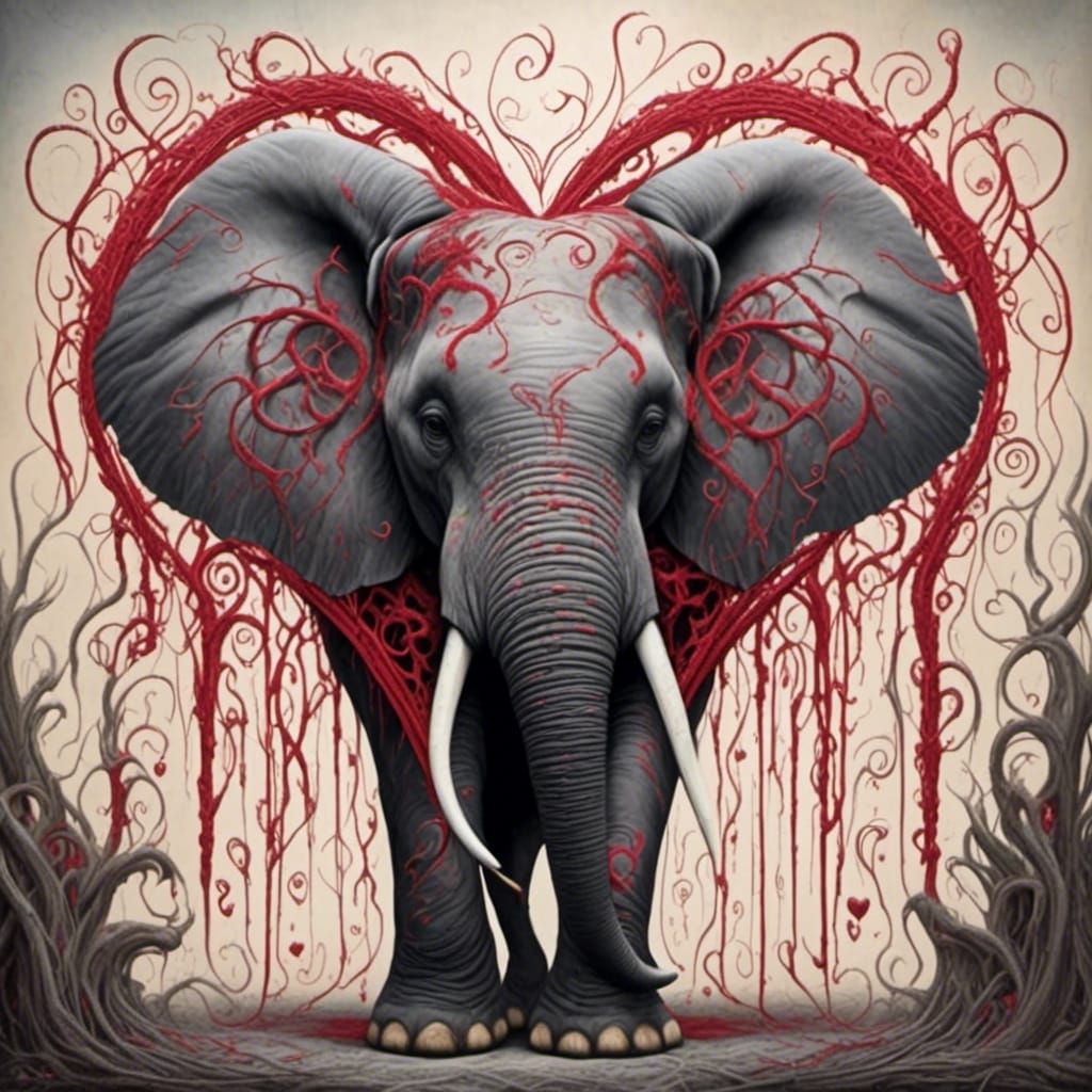 AI Generated Elephant Heart