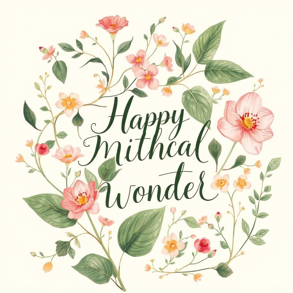 Botanical Art: Blooming Flowers and Elegant Lettering