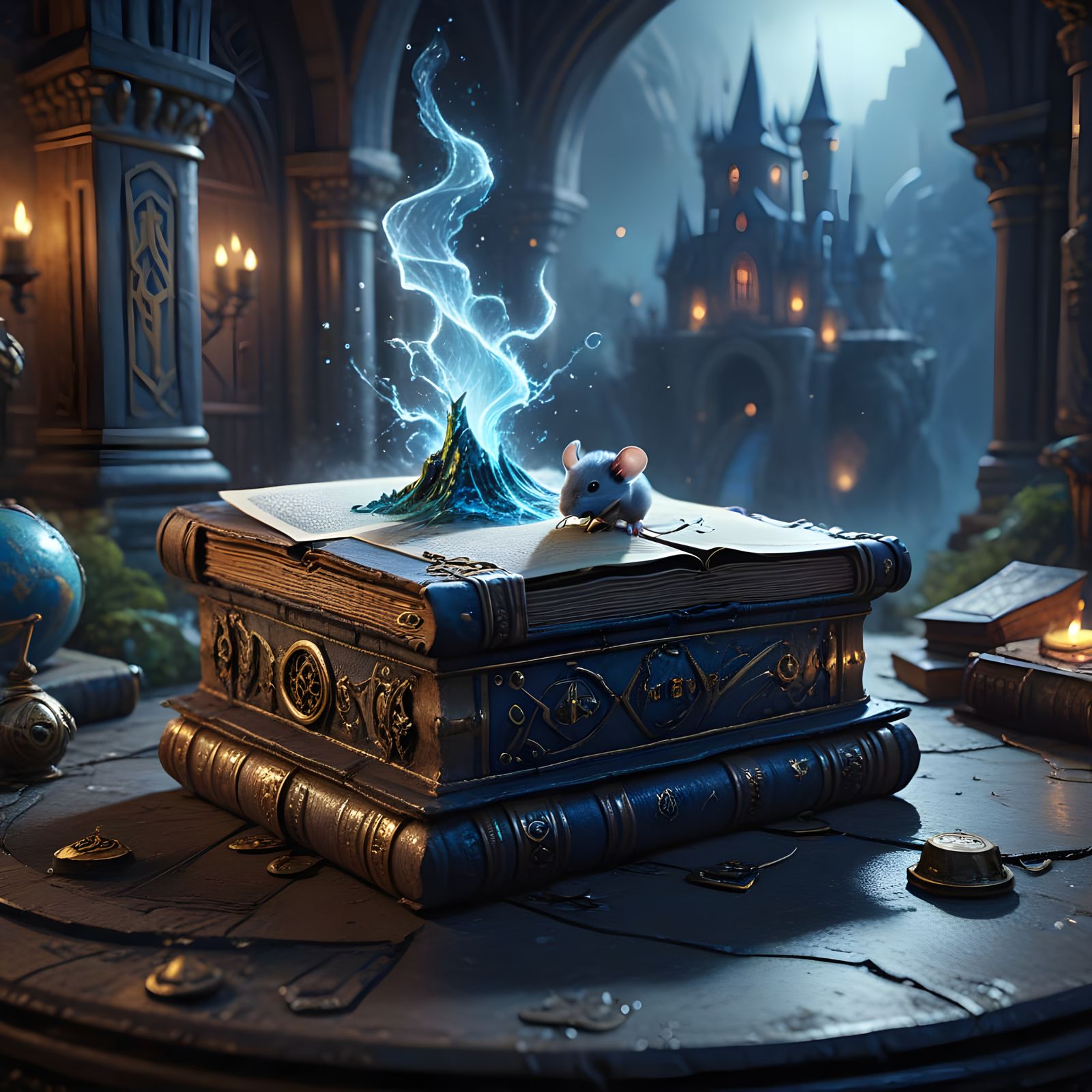 Mystical Magic Book in a Dreamlike Fantasy World
