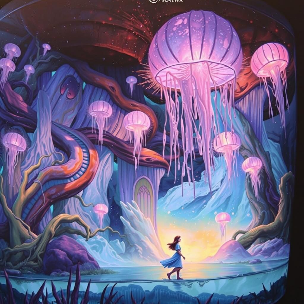 Lava Avalanche in Glass Sphere: Hyper-Realistic Photography