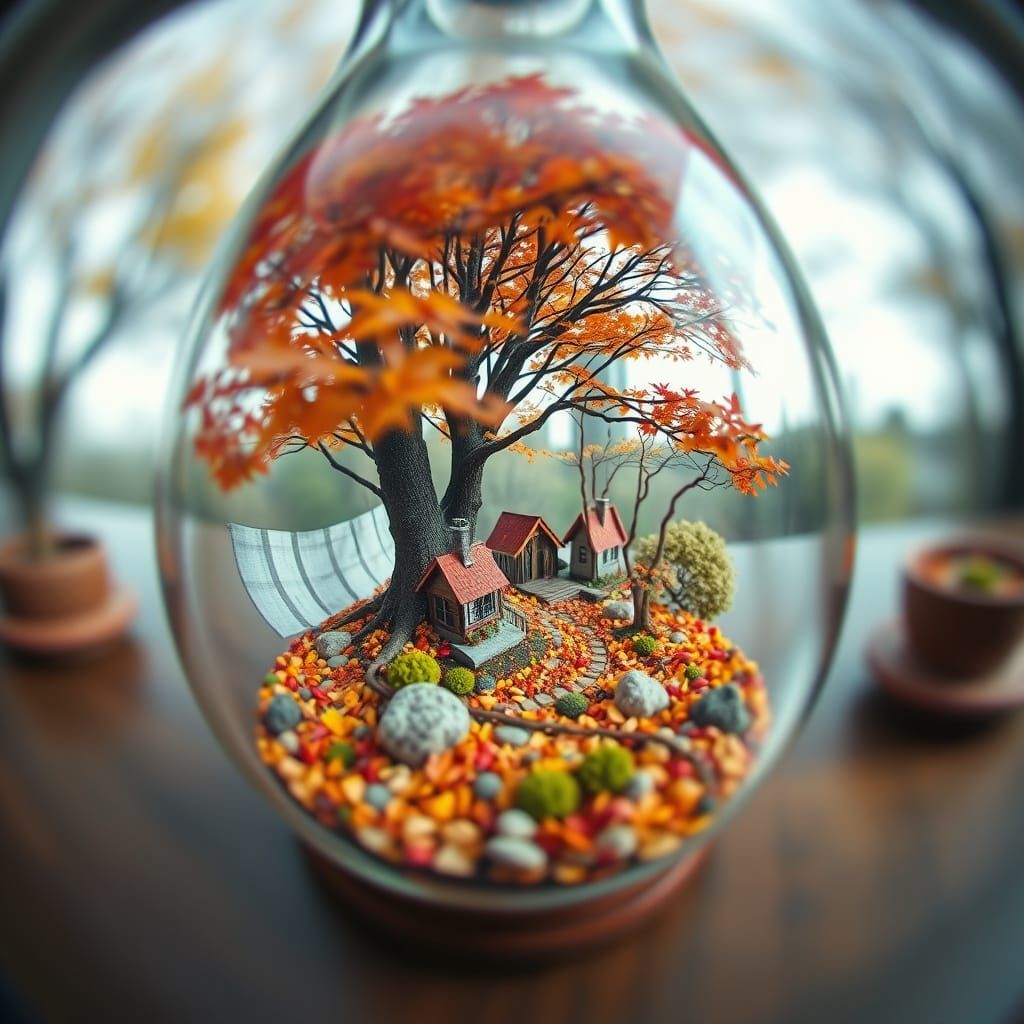 Autumn World in Potion Glass, Tilt-Shift