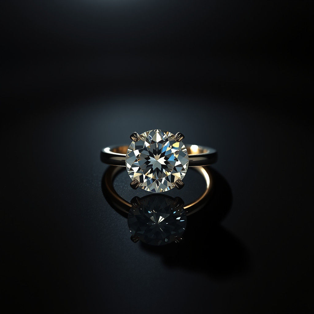 Dramatic Diamond Ring Under Spotlight, Cinematic Style