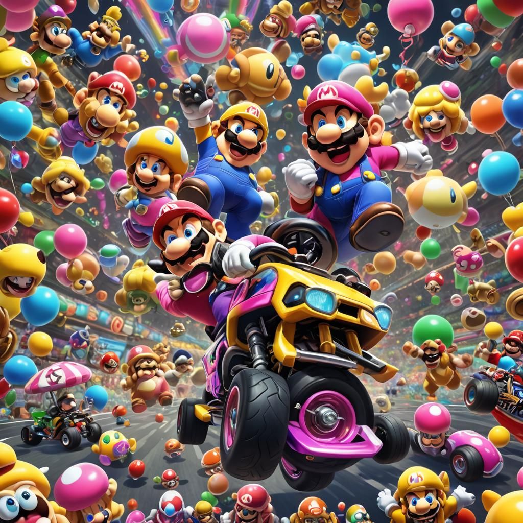 Wario Dabbing in Mario Kart 8 Candy Art