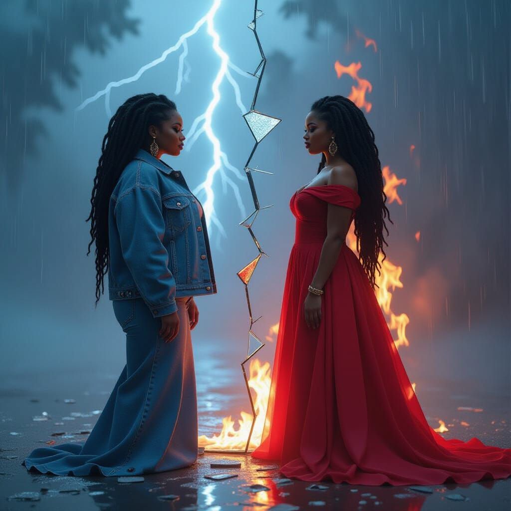 Twin African American Women: Serenity vs. Passion