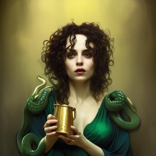Bellatrix Lestrange Portrait in Art Nouveau Style