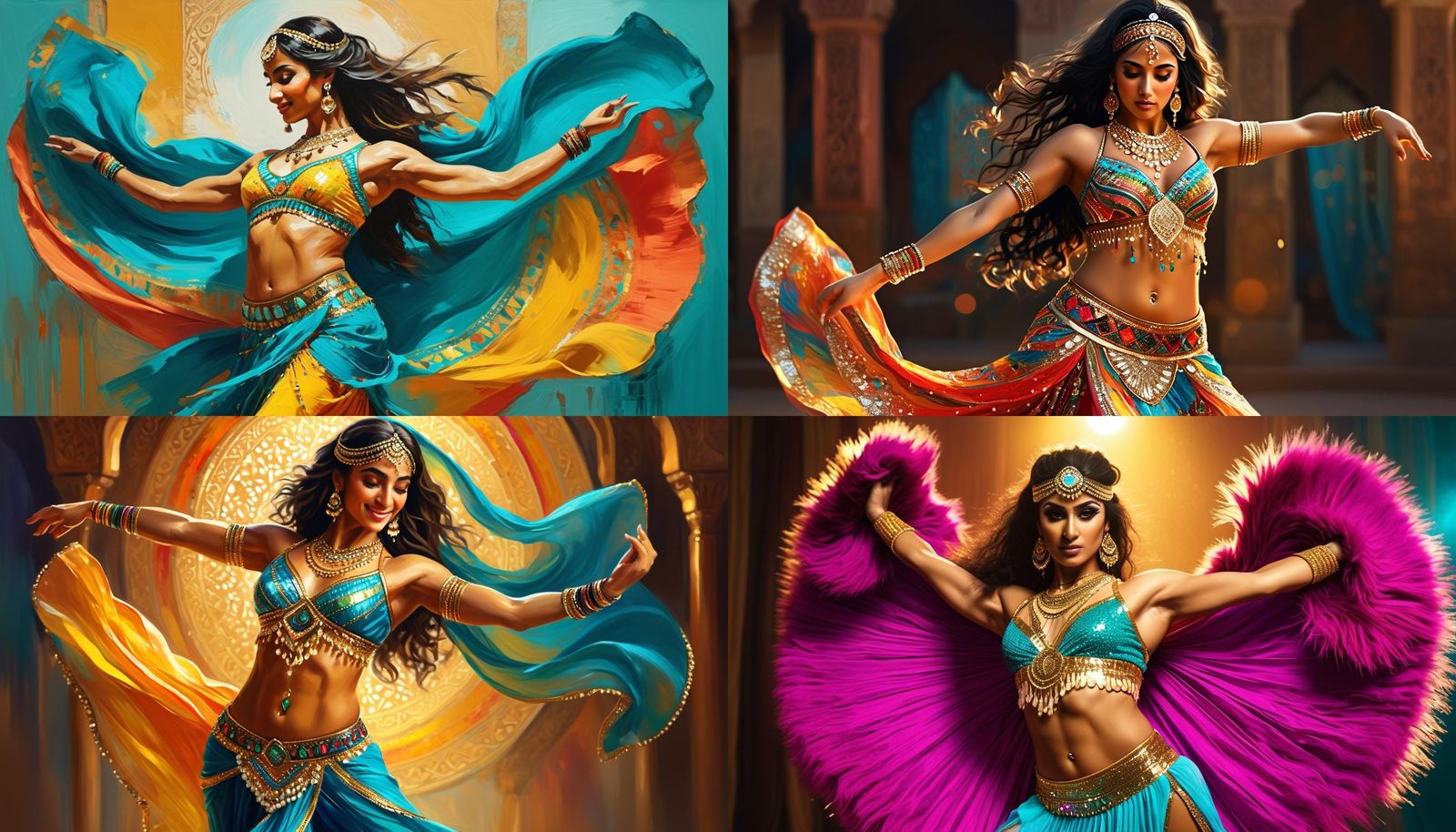 Confident Middle Eastern Belly Dancer Performing