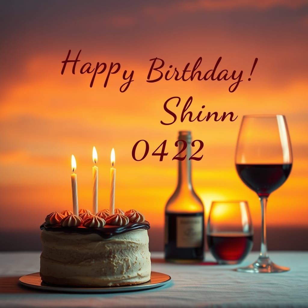 Golden Birthday Celebration in Impressionist Style