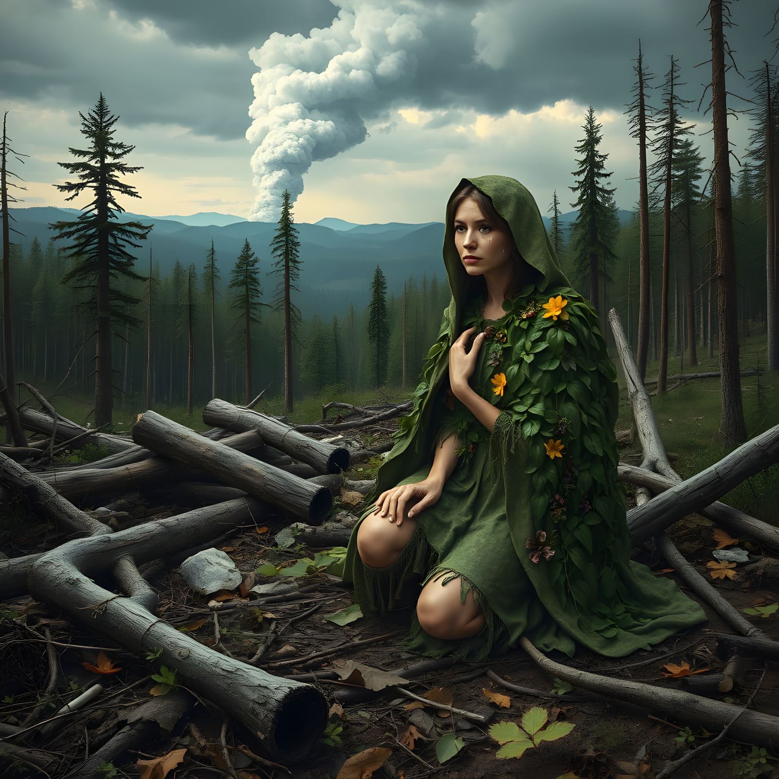 Nature in Despair, Symbolizing Environmental Suffering