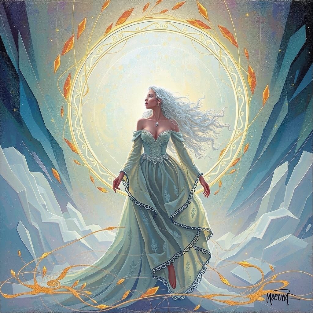 Ethereal Beauty Before Glowing Portal