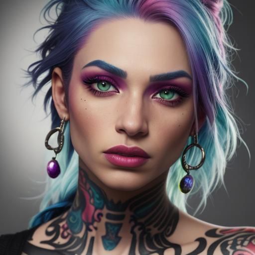 Woman with Rainbow Hair: Vibrant Portrait Photography