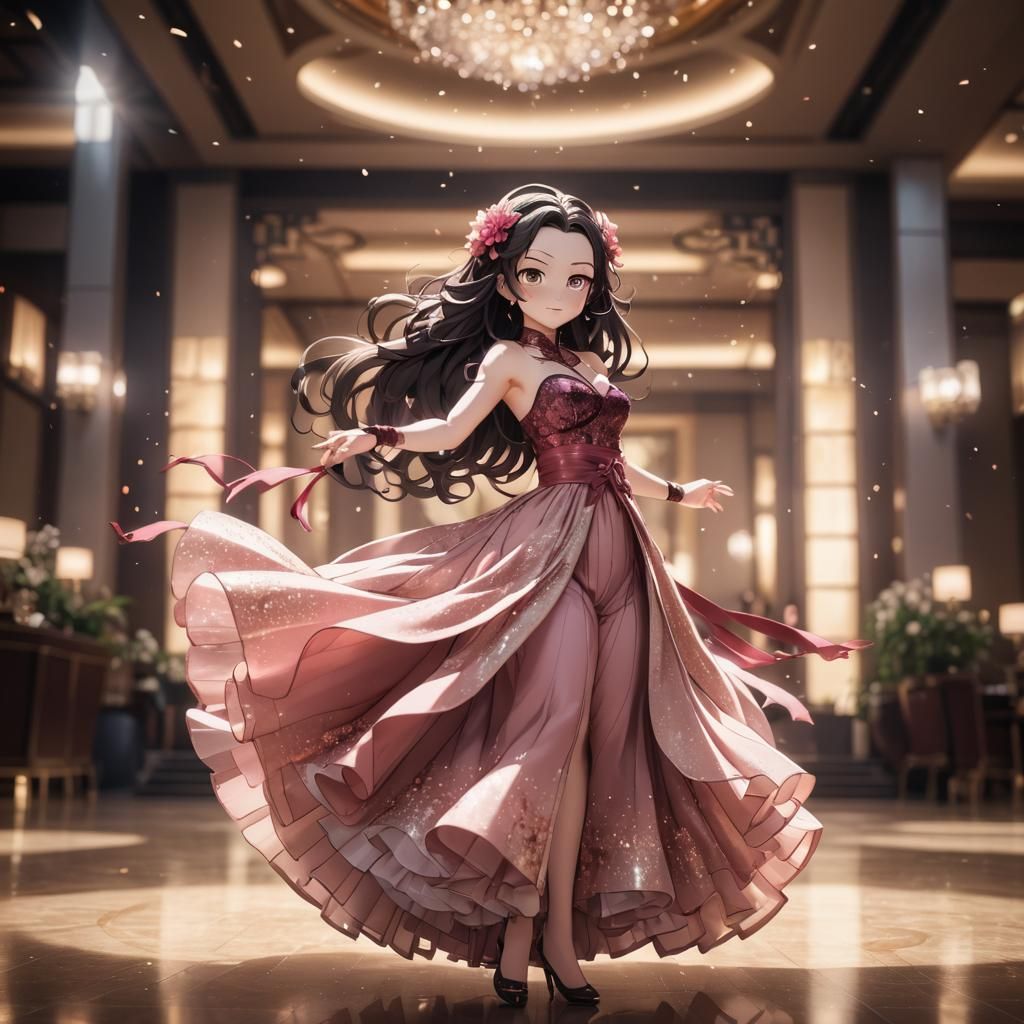 Nezuko Kamado in ballroom dress