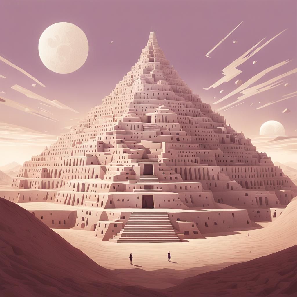 Surreal Ziggurat Structure Concept Art