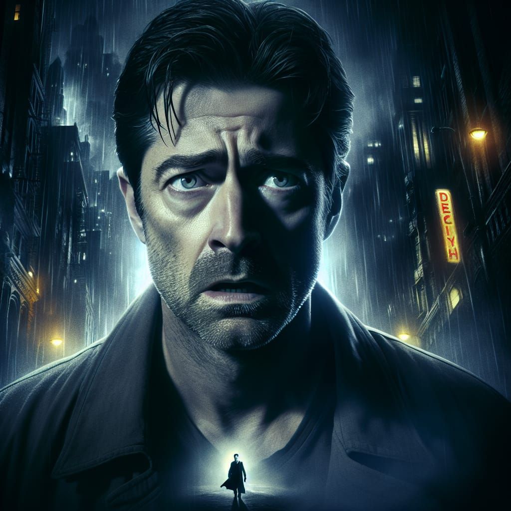 Night of Deceit: Film Poster with Anguished Man