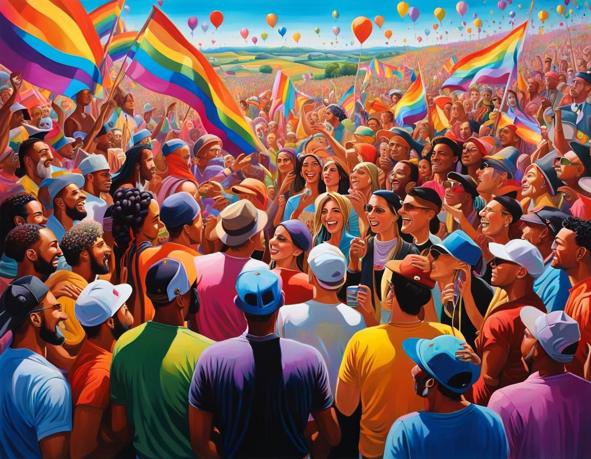 Celebration of Human Diversity in Graffiti Art Style